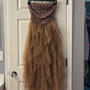 Leopard Print and Brown Tulle Dress
